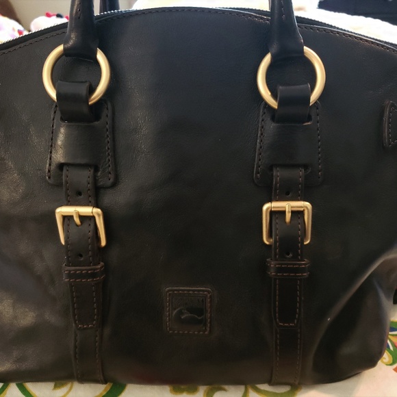 Dooney & Bourke Handbags - D& B Florentine Domed Buckle Satchel (Dark Brown)
